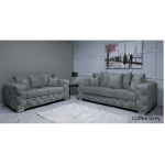 (Snooze Velvet, 3+2 Seat Sofa) Snooze Velvet Ashton Backrest 3-Seater and 2-Seater Sofa Set, Corner Sofa, Soft Cushion Fabric 3-Seater Velvet Sofa.